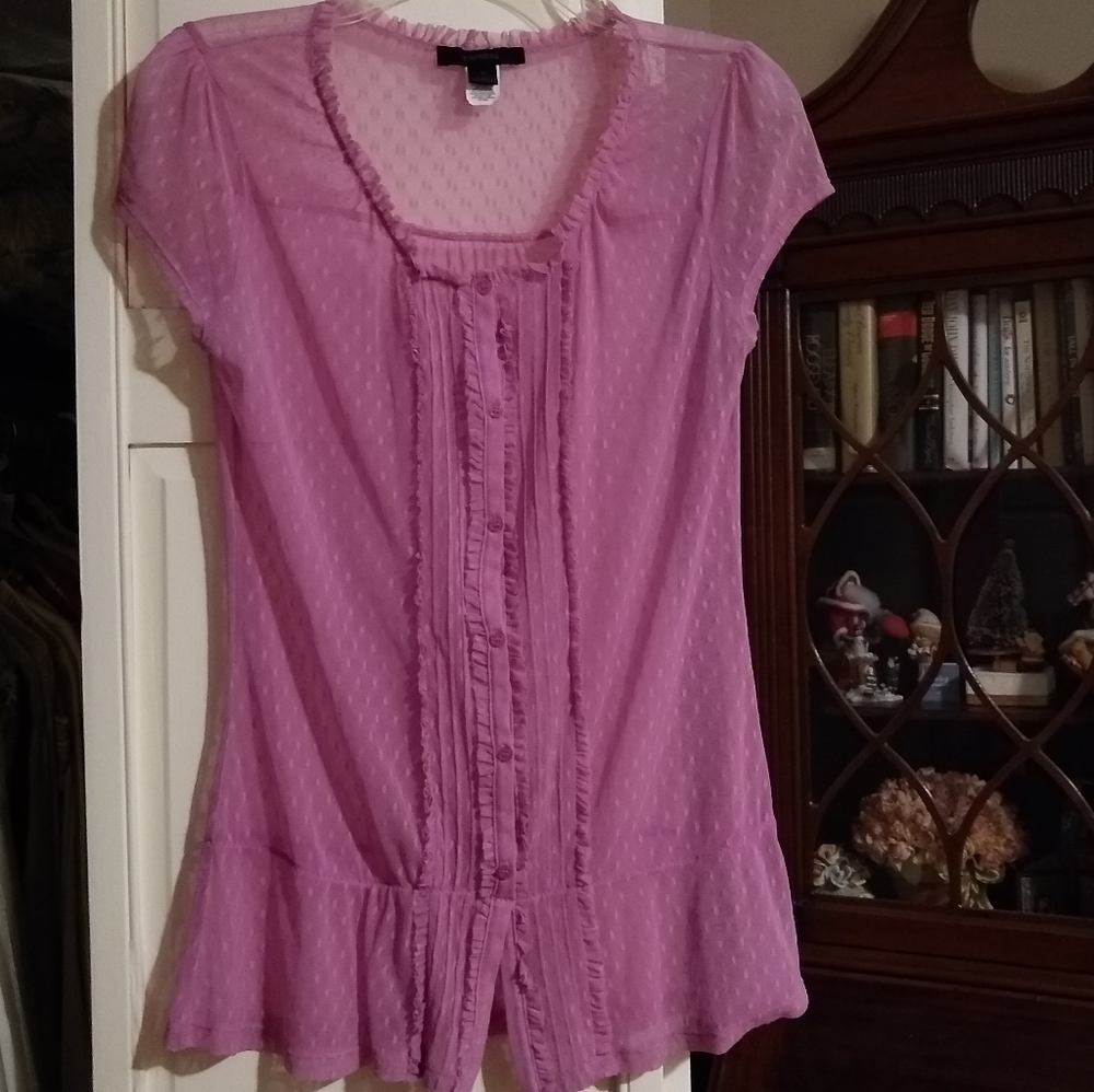Express rose colored sheer blouse size M - Picture 1 of 8